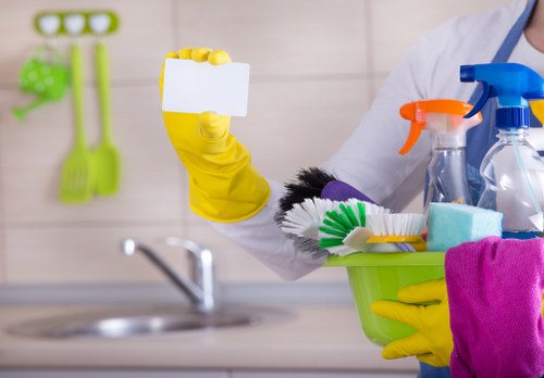 Detailed bathroom cleaning during a move-out service in Highbury