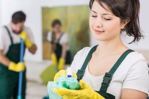 Local carpet cleaner treating stains in a Highbury property